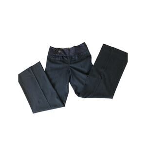 Anthropologie Cartonnier Black/Blue pinstripe Dress Pants Size 0 Straight Leg
